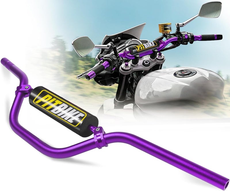 DAYIMADE 7/8" Pit Bike Handlebars with Foam Pad – Motorcycle Handlebars for CRF YZF KXF KLX RMZ DRZ Dirt Bikes, ATV, Quad, E-Bike Mods,T6 Aluminum 7/8 Motorcycle Handlebar Upgrade (Purple) - Image 1
